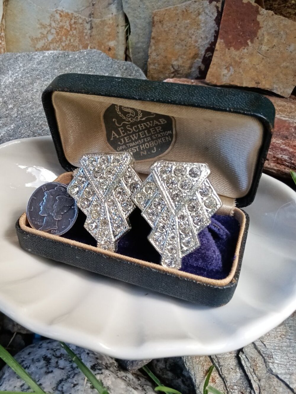 Circa 1930's Art Deco Dress Clips